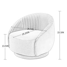 Load image into Gallery viewer, Home Velvet Barrel Arm Chair,Embossing Fleece Upholstered Chair with Golden Legs Accent Club Sofa Chair for Living Bedroom Patio
