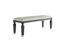 Load image into Gallery viewer, ACME House Beatrice Bench, Two Tone Beige Fabric, Charcoal &amp; Light Gray Finish 28817
