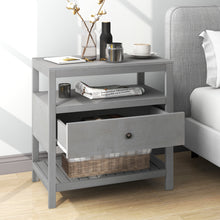 Load image into Gallery viewer, Modern Wooden Nightstand with Drawers Storage for Living Room/Bedroom, Gray
