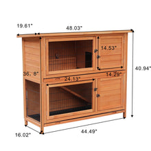 Load image into Gallery viewer, Outdoor  waterproof fir wood honey red Chicken coop double-deck rabbit cages

