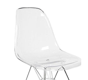 Eiffel Clear Transparent Acrylic  Lounge Side Chair Metal Leg Set of 2