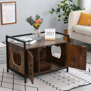 30 inches（(removable inner test board)） Litter  pet apartment, Pet Crate with Iron and Wood Sturdy Structure, Cat Dog House Nightstand