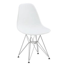 Load image into Gallery viewer, Eiffel Chromed Wire Dowell Legs Dining Side Chair White DSR Set of 2

