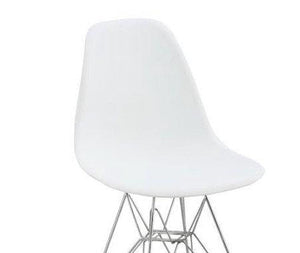 Eiffel Chromed Wire Dowell Legs Dining Side Chair White DSR Set of 2