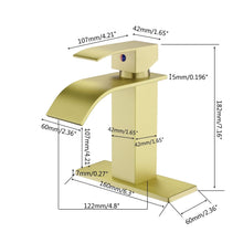 Load image into Gallery viewer, Waterfall Spout Bathroom Faucet,Single Handle Bathroom Vanity Sink Faucet
