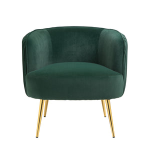 Velvet Accent Upholstered Chair, Living Room Chair, Modern Reception Arm Chair with Golden Legs for Bedroom Reading Room