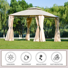 Load image into Gallery viewer, [VIDEO provided] U_STYLE Quality Double Tiered Grill Canopy, Outdoor BBQ Gazebo Tent with UV Protection, Beige
