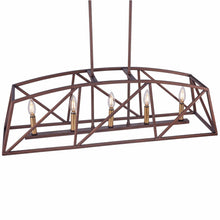Load image into Gallery viewer, 5-Light Architectural Bronze and Soft Matte Brass Kitchen Island Linear Pendant
