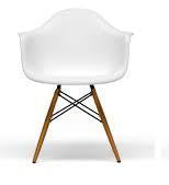 Eiffel Armchair Natural Wood Dowell Legs Dining Arm Chair White DAW