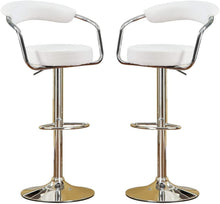 Load image into Gallery viewer, Contemporary Style White Color Bar Stool Counter Height Chairs Set of 2 Adjustable Swivel Kitchen Island Stools
