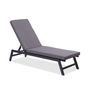 Outdoor Chaise Lounge Chair With Cushion, Five-Position Adjustable Aluminum Recliner,All Weather For Patio,Beach,Yard, Pool