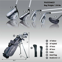Load image into Gallery viewer, 11-13 years  RH JR golf club 5-piece set gray
