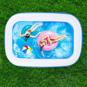 Family Inflatable Swimming Pool Three-layer Printing, Above Ground PVC Outdoor  Toy Pool for Kids, Babies, Adults, 120''W*70''D*22''H