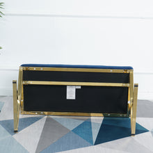 Load image into Gallery viewer, blue velvet fabric Morden bench
