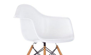 Eiffel Armchair Natural Wood Dowell Legs Dining Arm Chair White DAW