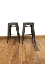 Load image into Gallery viewer, 24&quot; Industrial Antique Rustic Distressed Metal Barstools 2 pack
