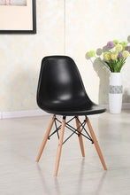 Load image into Gallery viewer, Eiffel Natural Wood Legs Dining Side Chair Black DSW Set of 2
