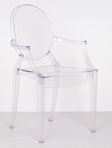 Transparent Crystal Accent Dining arms Chair Clear (set of two)