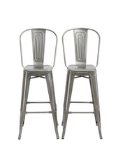Load image into Gallery viewer, 30&quot; Industrial Clear Metal Antique Rustic height Bar Stool Chair High Back Set of 4
