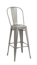 Load image into Gallery viewer, 30&quot; Industrial Clear Metal Antique Rustic counter Bar Stool Chair High Back Set of 2
