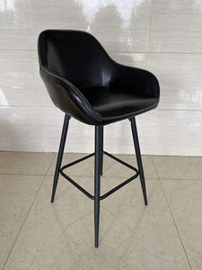 25 inch Bucket Black Faux Leather Accent Dining Bar Chair Set or 2…