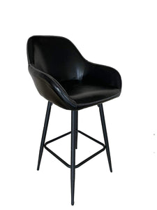 25 inch Bucket Black Faux Leather Accent Dining Bar Chair Set or 2…