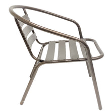 Load image into Gallery viewer, BTExpert Indoor Outdoor Set of 5 Bronze Restaurant Metal Aluminum Slat Stack Chairs Lightweight
