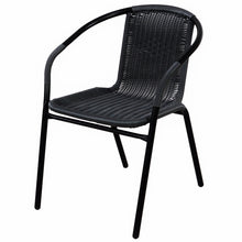 Load image into Gallery viewer, BTExpert Indoor Outdoor 10 - Set of ten Black Restaurant Rattan Stack Chairs
