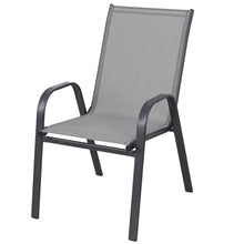 Load image into Gallery viewer, BTExpert Indoor Outdoor 5 - Set of Five Gray Restaurant Flexible Sling Stack Chairs, patio Metal Frame Chair
