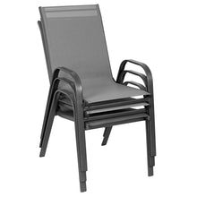 Load image into Gallery viewer, BTExpert Indoor Outdoor 5 - Set of Five Gray Restaurant Flexible Sling Stack Chairs, patio Metal Frame Chair
