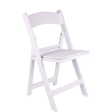 Load image into Gallery viewer, BTExpert Resin Folding Chair Vinyl Padded Seat Indoor Outdoor lightweight Set for Home Event Party Picnic Kitchen Dining Church School Weddings White set of 50
