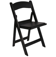 Load image into Gallery viewer, BTExpert Resin Folding Chair Vinyl Padded Seat Indoor Outdoor lightweight Set for Home Event Party Picnic Kitchen Dining Church School Weddings Black One
