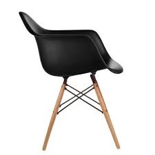 Eiffel Armchair Natural Wood Dowell Legs Dining Arm Chair Black DAW