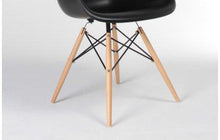 Load image into Gallery viewer, Eiffel Armchair Natural Wood Dowell Legs Dining Arm Chair Black DAW
