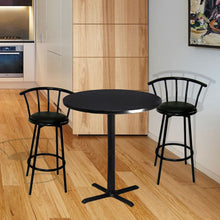 Load image into Gallery viewer, 29&quot; Black Finish Swivel Dining BarStool Chairs 2 pack
