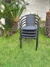 Load image into Gallery viewer, BTExpert Indoor Outdoor 10 - Set of ten Black Restaurant Rattan Stack Chairs
