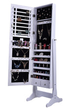 Load image into Gallery viewer, BTEXPERT Premium White Cheval Mirror Jewelry Cabinet Armoire Box Stand Organizer Case
