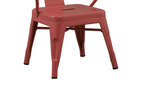 Solid Steel Industrial Pink Kids Play Stackable Metal Chair Arms (set of 2)