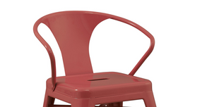 Solid Steel Industrial Pink Kids Play Stackable Metal Chair Arms (set of 2)