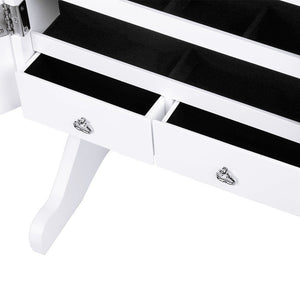 BTEXPERT Premium White Cheval Mirror Jewelry Cabinet Armoire Box Stand Organizer Case