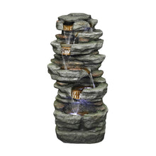 Load image into Gallery viewer, 33&quot; Outdoor Fountain Rockery Shower Outdoor Water Fountain with LED for Home
