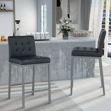 Load image into Gallery viewer, Cheap Modern Design High Counter Stool metal legs Kitchen Restaurant black pu Bar Chair(set of 2)
