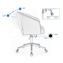 Load image into Gallery viewer, Hengming Home Office Computer Desk Chair  ,Velvet Accent Armchair,Adjustable Swivel Task Stool with Gold Plating Base
