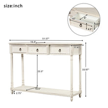 Load image into Gallery viewer, TREXM Console Table Sofa Table with Drawers for Entryway with Projecting Drawers and Long Shelf (Antique White)
