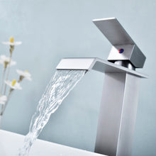 Load image into Gallery viewer, Waterfall Spout Bathroom Faucet,Single Handle Bathroom Vanity Sink Faucet
