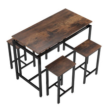 Load image into Gallery viewer, 5-piece modern industrial style dining table set, dining room, home kitchen furniture, distressed brown “Not for sale to Wayfair”
