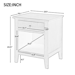 U_Style 1 Drawer Nightstand Solid Wood, Traditional Design