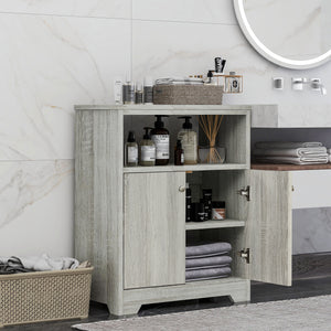 Bathroom Cabinet with Adjustable Shelves, Storage Cabinet for Home Kitchen, Freestanding Floor Cabinet Easy to Assemble