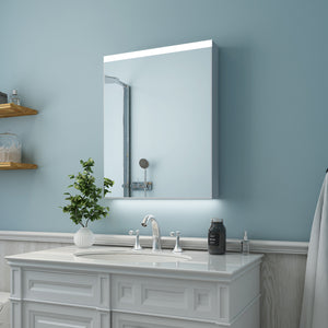 24\'\'x 30\'\'LED Lighted Bathroom Medicine Cabinet with Mirror, Surface Lighted Medicine Cabinet,Dimmable,Adjustable Shelves,Intelligent Switch Medicine Cabinet, Aluminum Frame, Left opening door