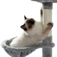 Load image into Gallery viewer, Cat Tree 56 Inches Cat Tower for Multiple Cats and Kittens with Super Large Perch Double Condo Hammock and Scratching Post-Grey
